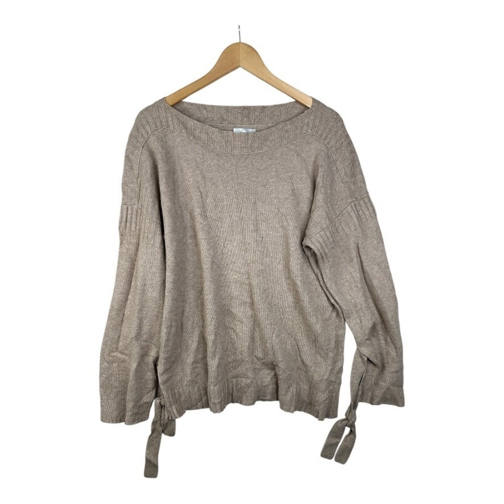 Lucky Brand Womens Tan Sweater Tie Sleeve Size Large